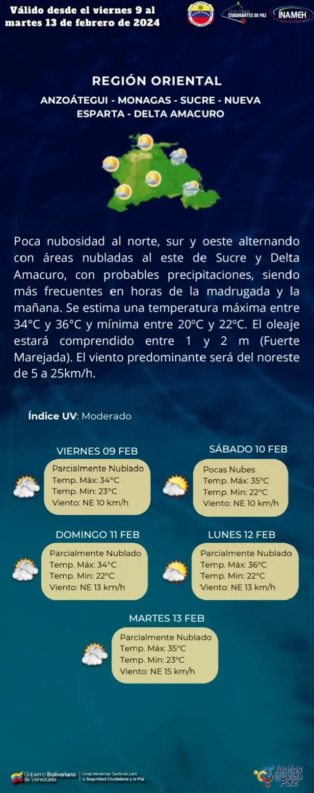 Venezuela se mantiene con mantos nubosos. Foto: Inameh. Venezuela se mantiene con mantos nubosos. Foto: Inameh.