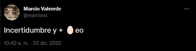  El escueto mensaje de Marcio Valverde en Twitter.   