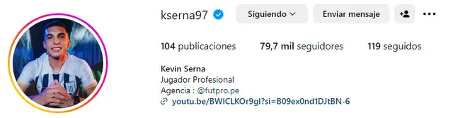 Así dejó Kevin Serna su perfil de Instagram | Foto: Instagram Kevin Serna Así dejó Kevin Serna su perfil de Instagram | Foto: Instagram Kevin Serna