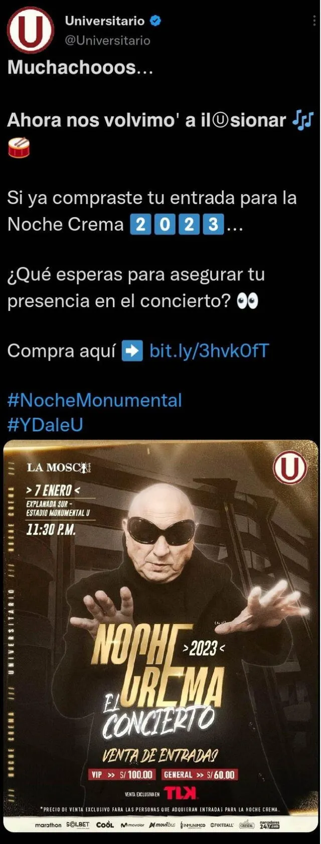Universitario Noche Crema 2023