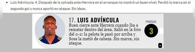 Prensa argentina sobre Advíncula.