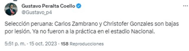 Perú sumó dos bajas ante Argentina