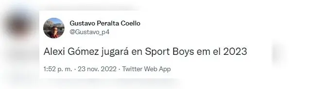 Alexi Gómez será jugador de Sport Boys.