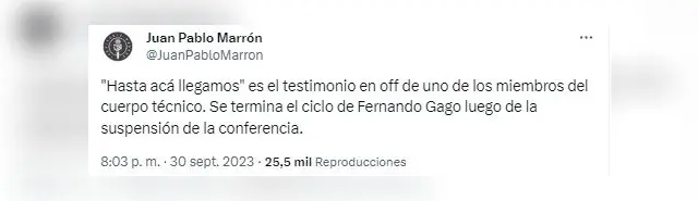 miembro del C.T de Fernando Gago a jugadores