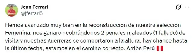 Jean Ferrari, selección peruana