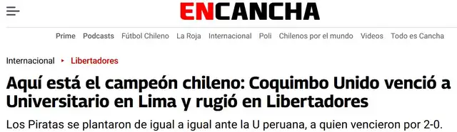 Así reaccionó la prensa chilena.