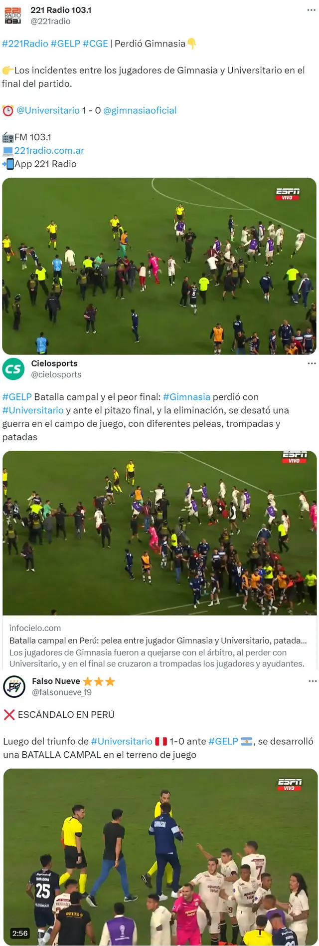 Universitario vs Gimnasia