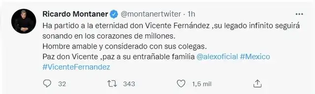 Muere vicente fernandez, el maestro de las rancheras, ricardo montaner se despide de vicene fernández