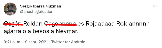 Mensaje de Sergio Ibarra contra el árbitro Wilmar Roldán.   