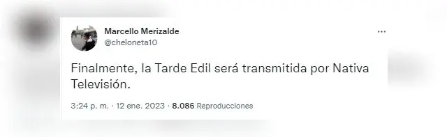 Tarde Edil se transmitirá en Nativa.