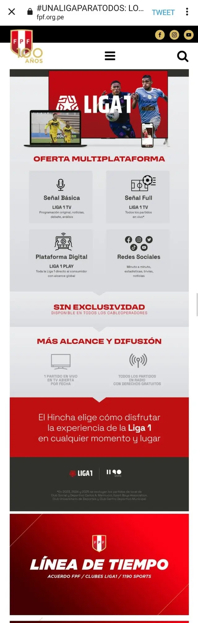 FPF sobre partidos de Liga 1 2023.