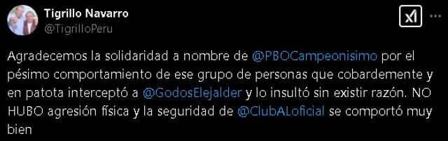 Publicación del 'Tigrillo' Navarro.   