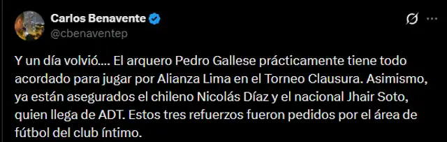 Pedro Gallese será el nuevo fichaje de Alianza Lima Pedro Gallese será el nuevo fichaje de Alianza Lima