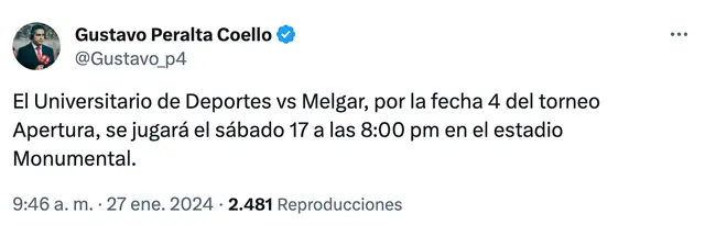 Universitario vs Melgar