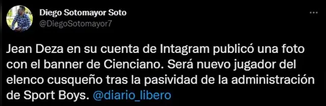  Fichaje de Jean Deza se cayó en Sport Boys.   