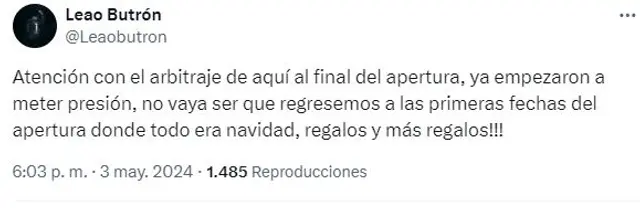 Leao Butrón dejó contundente mensaje en redes (Foto: Twitter - X)