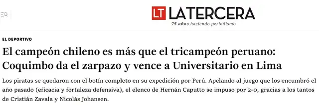 Así reaccionó la prensa chilena.