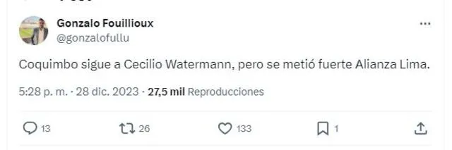 Cecilio Waterman, Alianza Lima