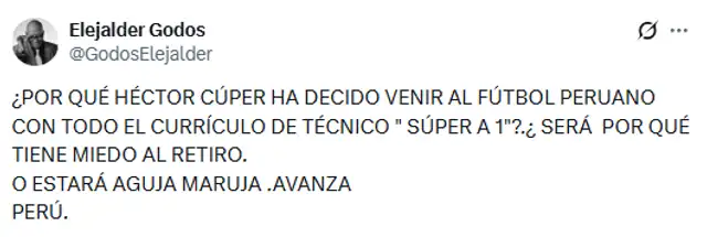 Elejalder Godos cuestionó la llegada de Héctor Cúper