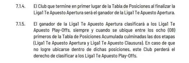 Reglamento interno de la Liga 1.