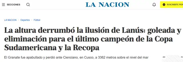 Así tituló La Nación Así tituló La Nación
