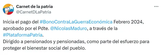Bono de Guerra pensionados IVSS