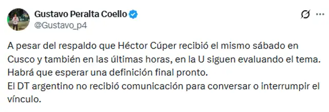 Se espera que en las próximas horas se defina el futuro de Héctor Cúper Se espera que en las próximas horas se defina el futuro de Héctor Cúper
