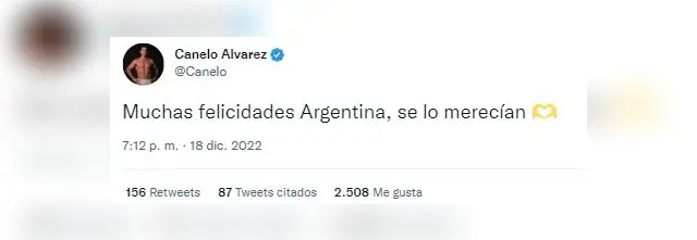Canelo Álvarez le envió un mensaje a la Selección Argentina.
