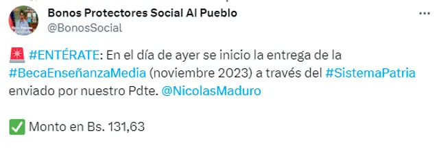Bono Beca Enseñanza Media
