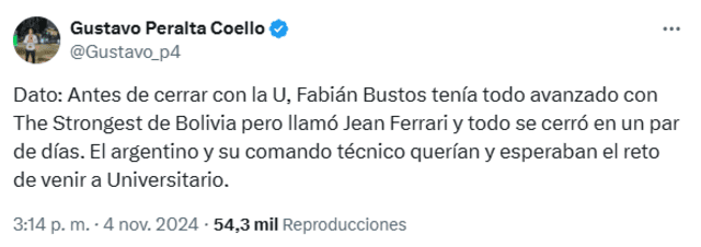 Fabián Bustos, Universitario de Deportes