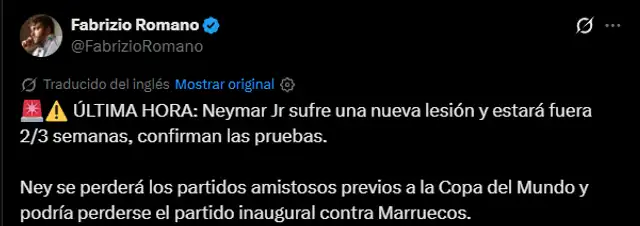 Información sobre Neymar
