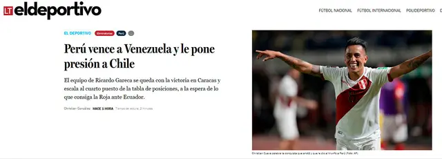 Portada "La Tercera" de Chile.   