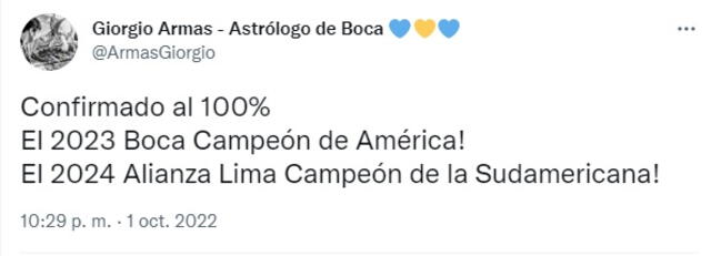 Giorgio Armas aseguró que Alianza Lima ganará la Copa Sudamericana 2024.   