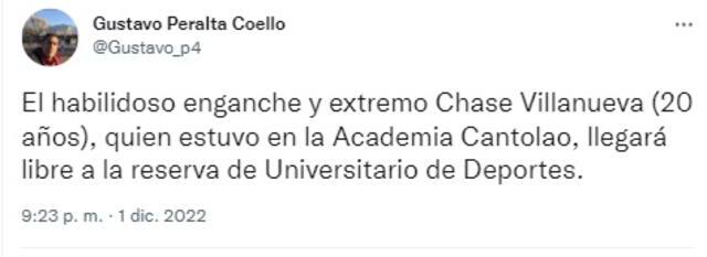 Universitario fichó a Chase Villanueva. Universitario fichó a Chase Villanueva.