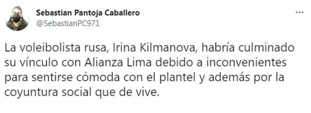 Irina Klimanova Alianza Lima