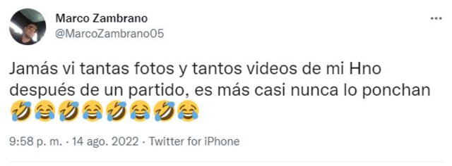 Marco Zambrano y el tweet en defensa de su hermano Marco Zambrano y el tweet en defensa de su hermano