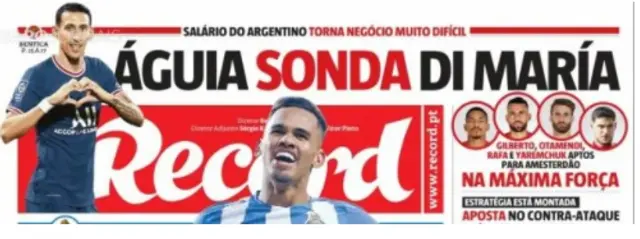 Ángel Di María llegaría al Benfica. Ángel Di María llegaría al Benfica.