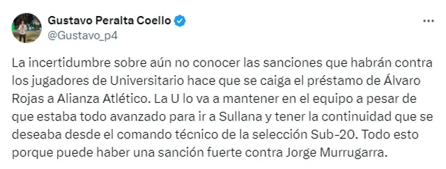 Álvaro Rojas, Universitario de Deportes 