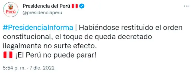 No hay toque de queda