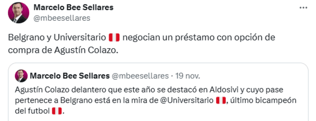 Agustín Colazo, Universitario de Deportes Agustín Colazo, Universitario de Deportes