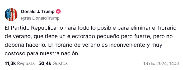 Donald Trump | Horario de verano