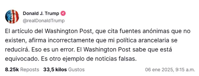 Comunicado de Donald Trump Comunicado de Donald Trump