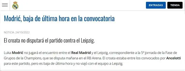 Real Madrid vs Leipzig