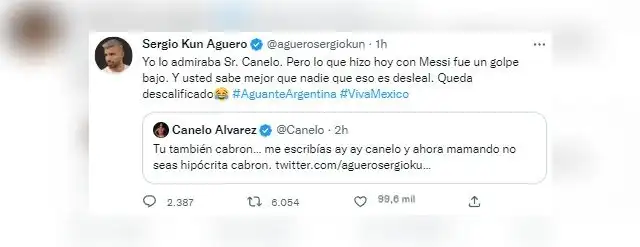 Sergio Agüero contra Canelo Álvarez.