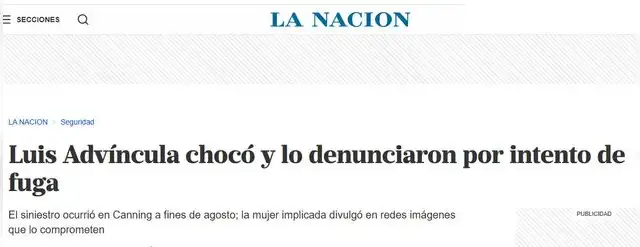 La Nación tituló así sobre caso de Luis Advíncula La Nación tituló así sobre caso de Luis Advíncula