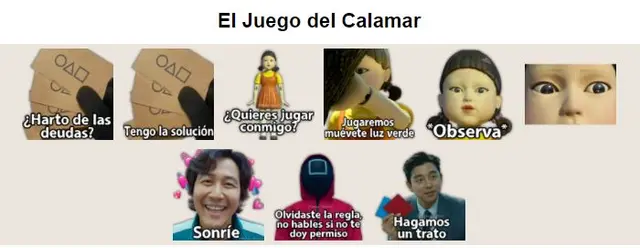 Juegos del calamar stickers Juegos del calamar stickers