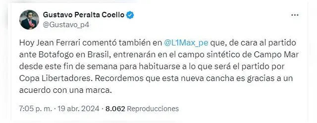 Gustavo Peralta informó sobre Universitario