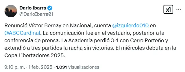 Víctor Bernay, Nacional de Paraguay