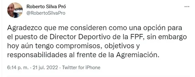 <strong>Twitter de Roberto Silva</strong> <strong>Twitter de Roberto Silva</strong>