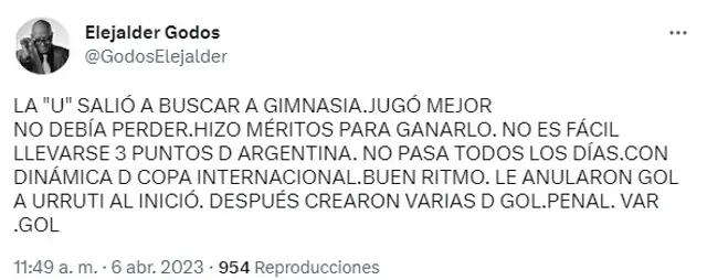 Elejalder Godos, Universitario de Deportes